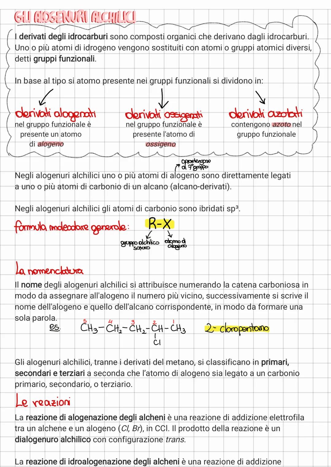 GLI ADSENURI ALCHLICH
I derivati degli idrocarburi sono composti organici che derivano dagli idrocarburi.
Uno o più atomi di idrogeno vengon