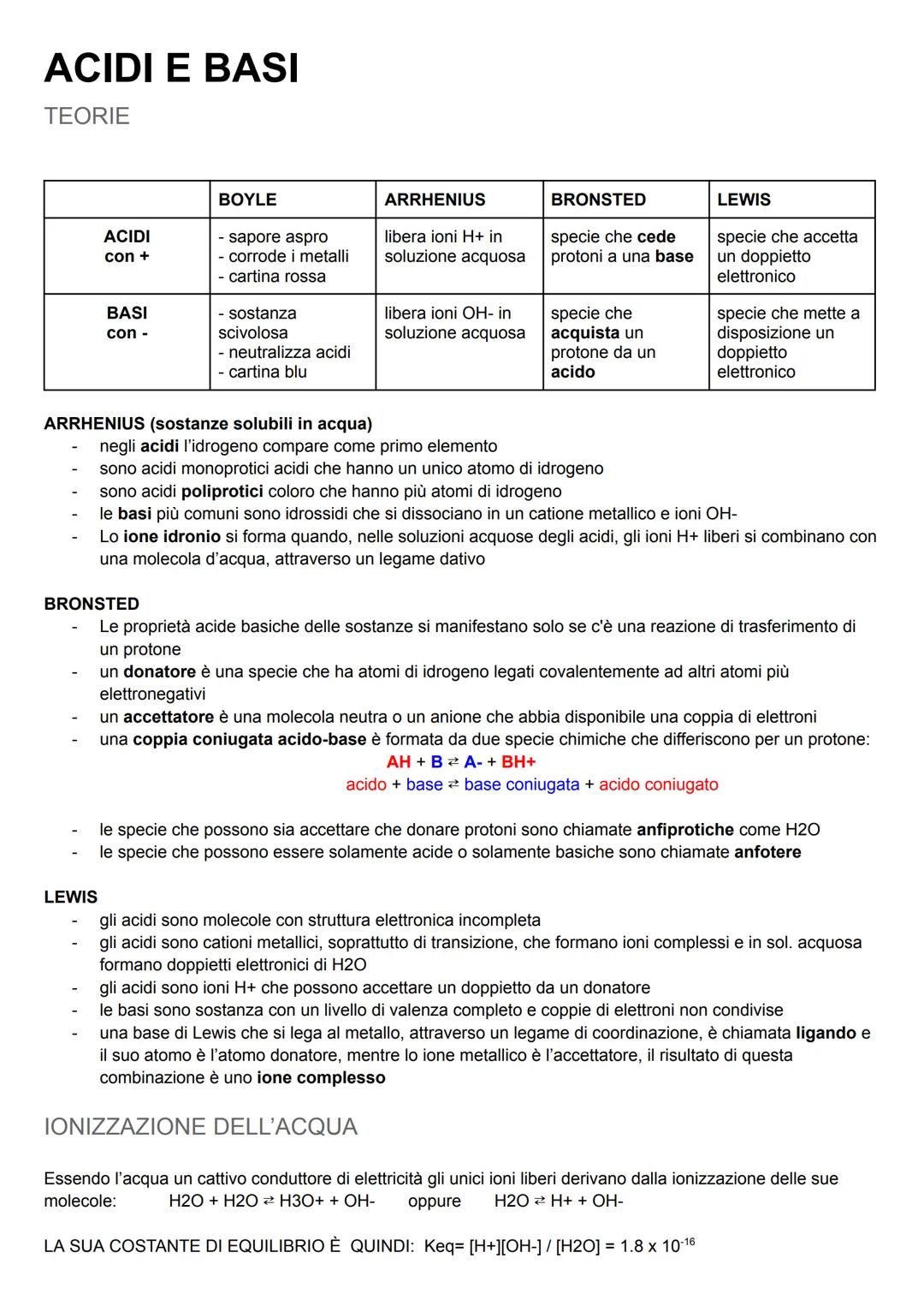 # ACIDI E BASI
TEORIE

|         | BOYLE                                  | ARRHENIUS                               | BRONSTED              