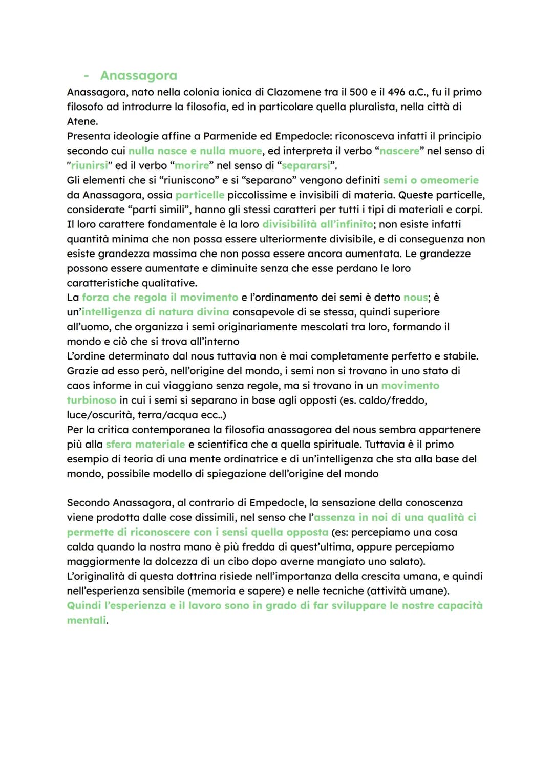 FILOSOFIA
Parmenide
Nato ad Elea, visse tra il 550 e il 450 a.C. ed espose il suo pensiero nell'opera Sulla
Natura. I toni ispirati e oracol