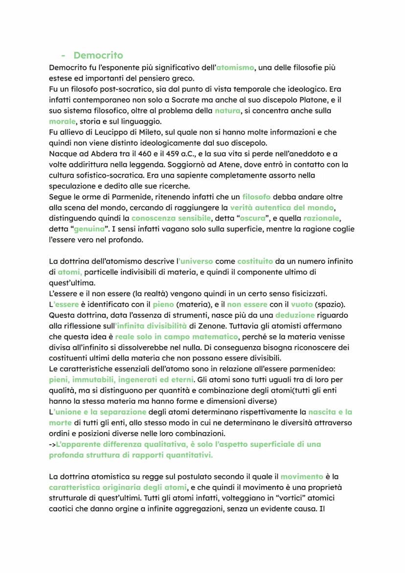 FILOSOFIA
Parmenide
Nato ad Elea, visse tra il 550 e il 450 a.C. ed espose il suo pensiero nell'opera Sulla
Natura. I toni ispirati e oracol