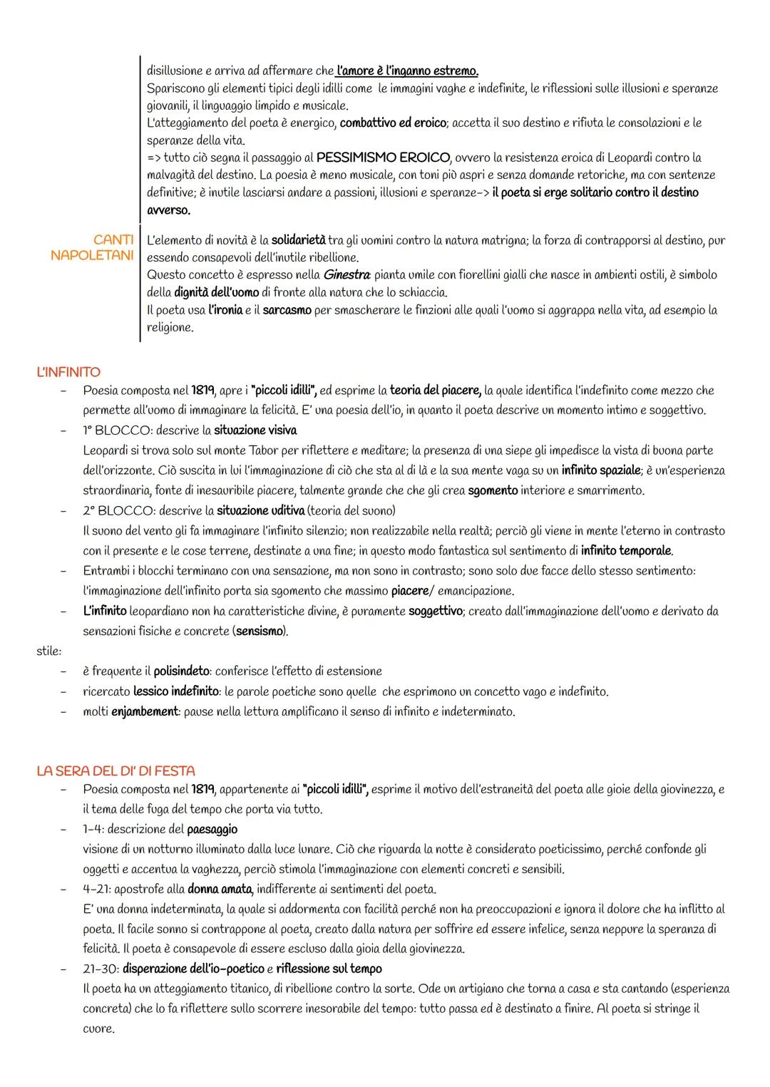 VARI TIPI DI TESTI
CANZONI
CIVILI
PICCOLI IDILLI
(1819-1821)
GRANDI IDILLI
(1828-1830)
Canti rappresentano l'esperienza fondamentale dell'in