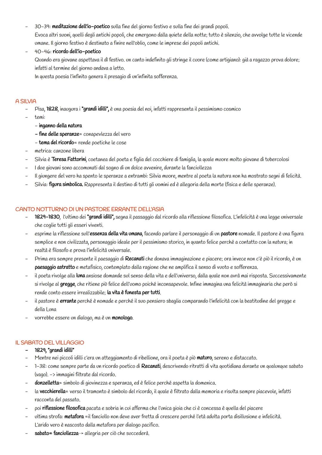 VARI TIPI DI TESTI
CANZONI
CIVILI
PICCOLI IDILLI
(1819-1821)
GRANDI IDILLI
(1828-1830)
Canti rappresentano l'esperienza fondamentale dell'in