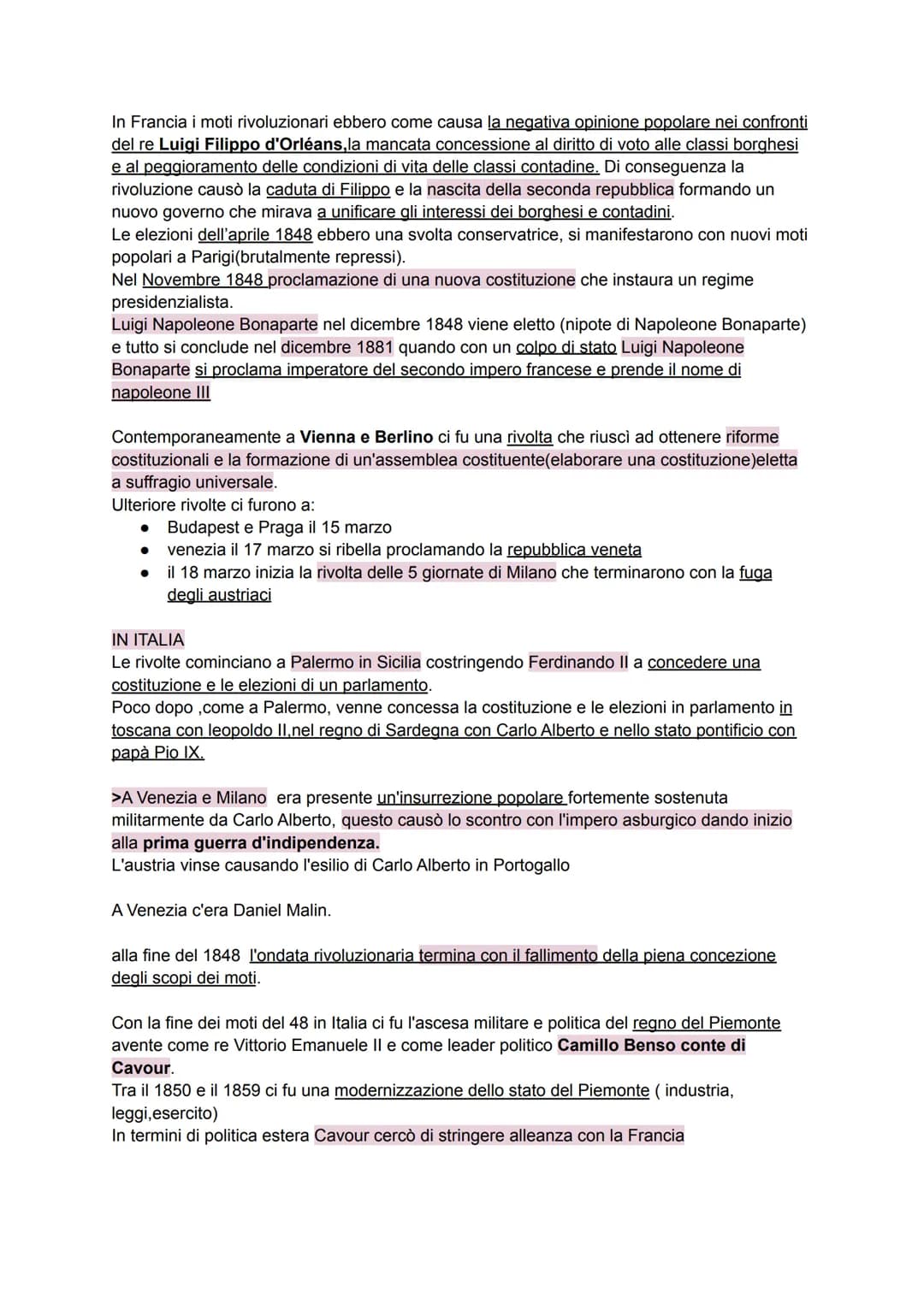 La Restaurazione
Il periodo della restaurazione si apre nel 1815 quando le quattro principali potenze europee
che avevano battuto Napoleone 