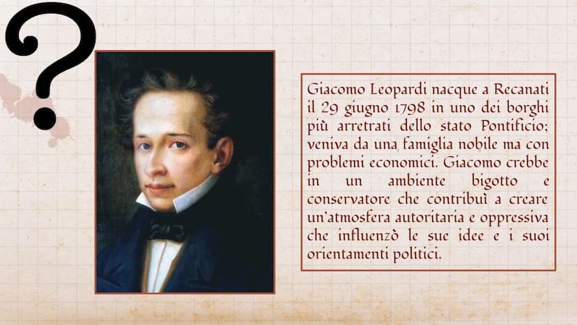 рессссски
pecccccc
L'infinito
Giacomo Leopardi
Armela Vrapi 4^P
2021
do ?
Giacomo Leopardi nacque a Recanati
il 29 giugno 1798 in uno dei bo