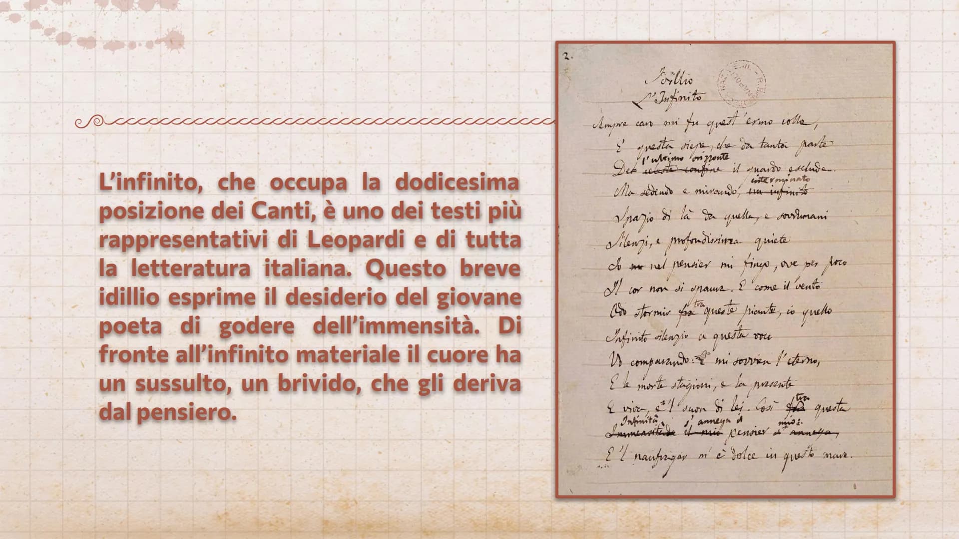 рессссски
pecccccc
L'infinito
Giacomo Leopardi
Armela Vrapi 4^P
2021
do ?
Giacomo Leopardi nacque a Recanati
il 29 giugno 1798 in uno dei bo
