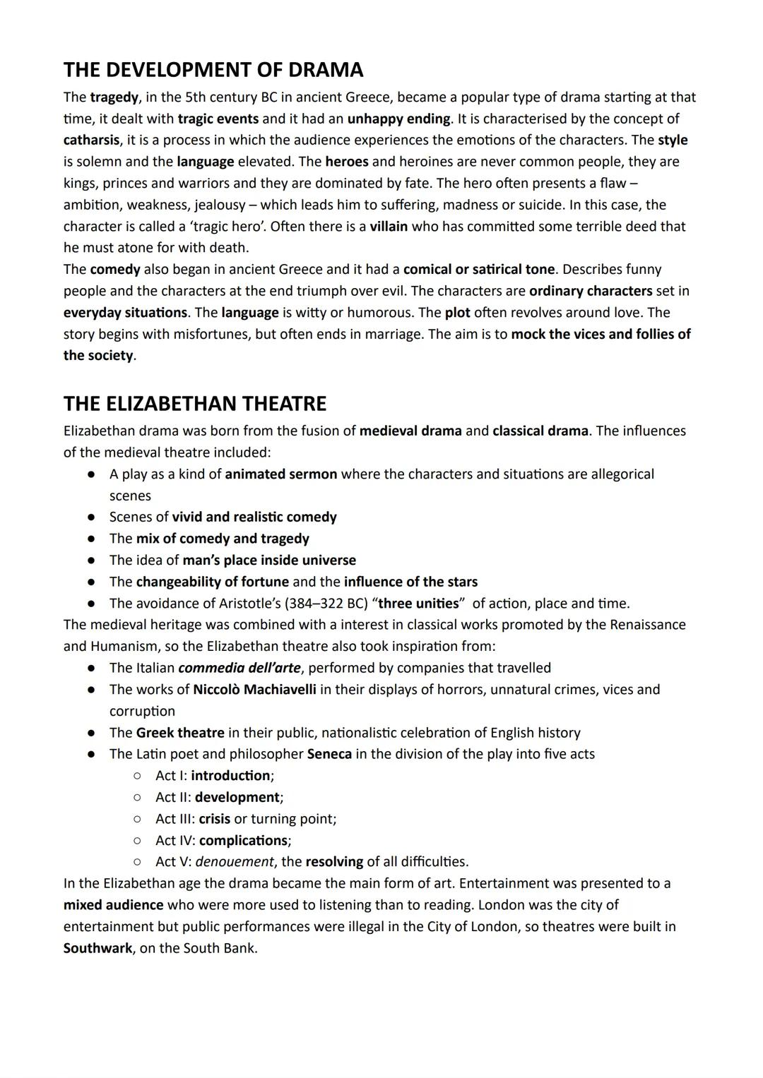 THE DEVELOPMENT OF DRAMA
The tragedy, in the 5th century BC in ancient Greece, became a popular type of drama starting at that
time, it deal
