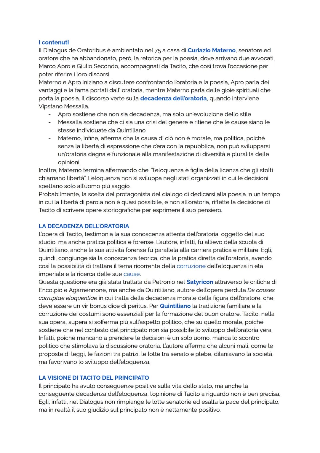 PUBLIO CORNELIO TACITO
LA VITA
Le notizie biografiche su Tacito sono poco precise, infatti data e luogo della sua morte
sono ignoti. Claudio