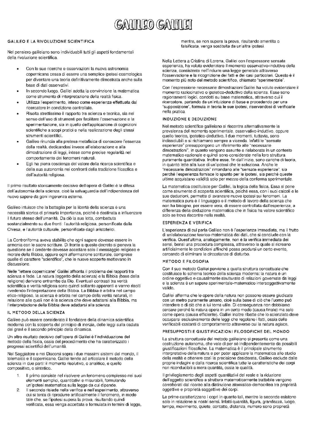 Scopri il Metodo Scientifico e la Rivoluzione Scientifica con Galileo
