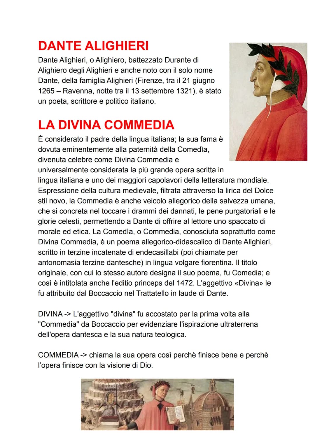 DANTE ALIGHIERI
Dante Alighieri, o Alighiero, battezzato Durante di
Alighiero degli Alighieri e anche noto con il solo nome
Dante, della fam