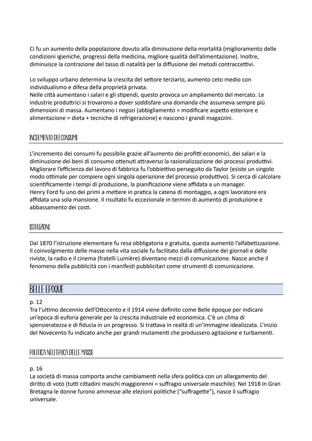 CAPITOLO 1-LA NASCITA DELLE SOCIETA DI MASSA
Tra la fine dell'Ottocento e i primi decenni del Novecento begli Stati uniti e nei paesi più
ec