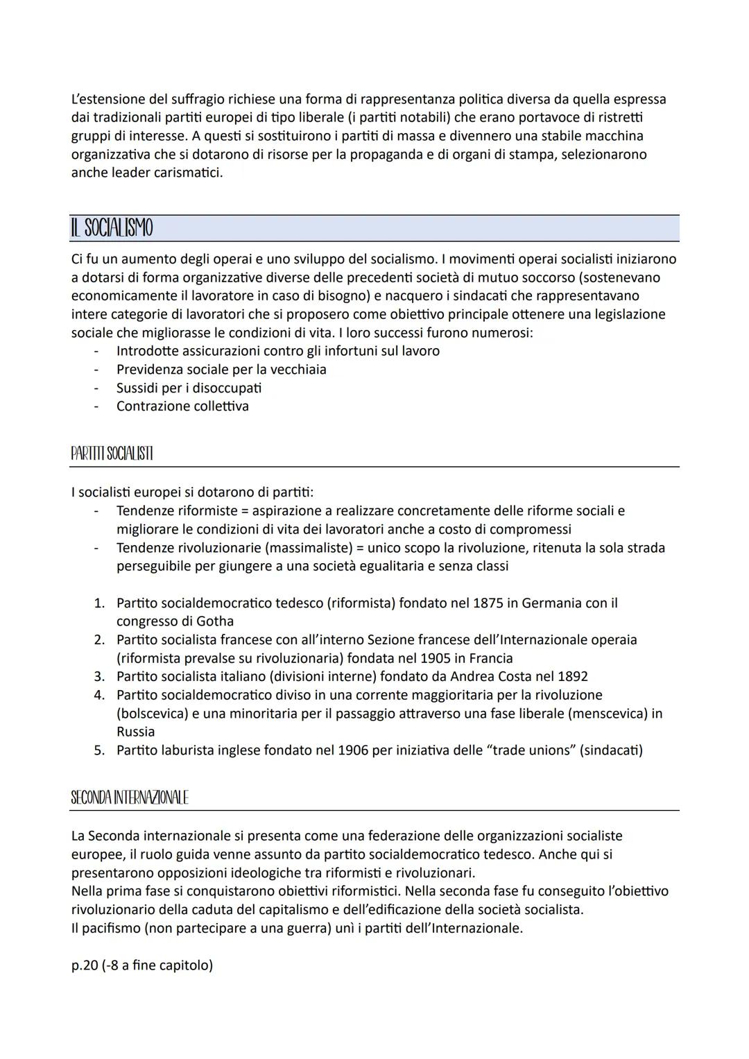 CAPITOLO 1-LA NASCITA DELLE SOCIETA DI MASSA
Tra la fine dell'Ottocento e i primi decenni del Novecento begli Stati uniti e nei paesi più
ec