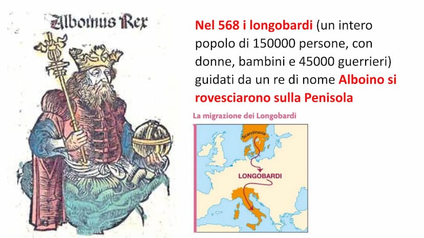 LONGOBARDI Il VI secolo in Italia
L'Italia fra Longobardi
e Bizantini
Domini bizantini
Domini longobardi
REGNO DEI FRANCHI
NEUSTRIA
Torino
P