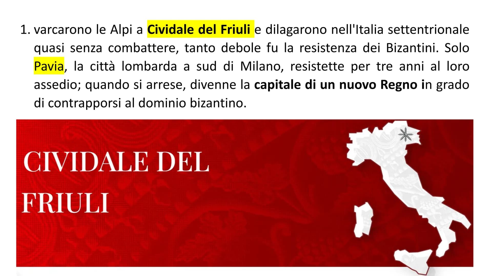 LONGOBARDI Il VI secolo in Italia
L'Italia fra Longobardi
e Bizantini
Domini bizantini
Domini longobardi
REGNO DEI FRANCHI
NEUSTRIA
Torino
P