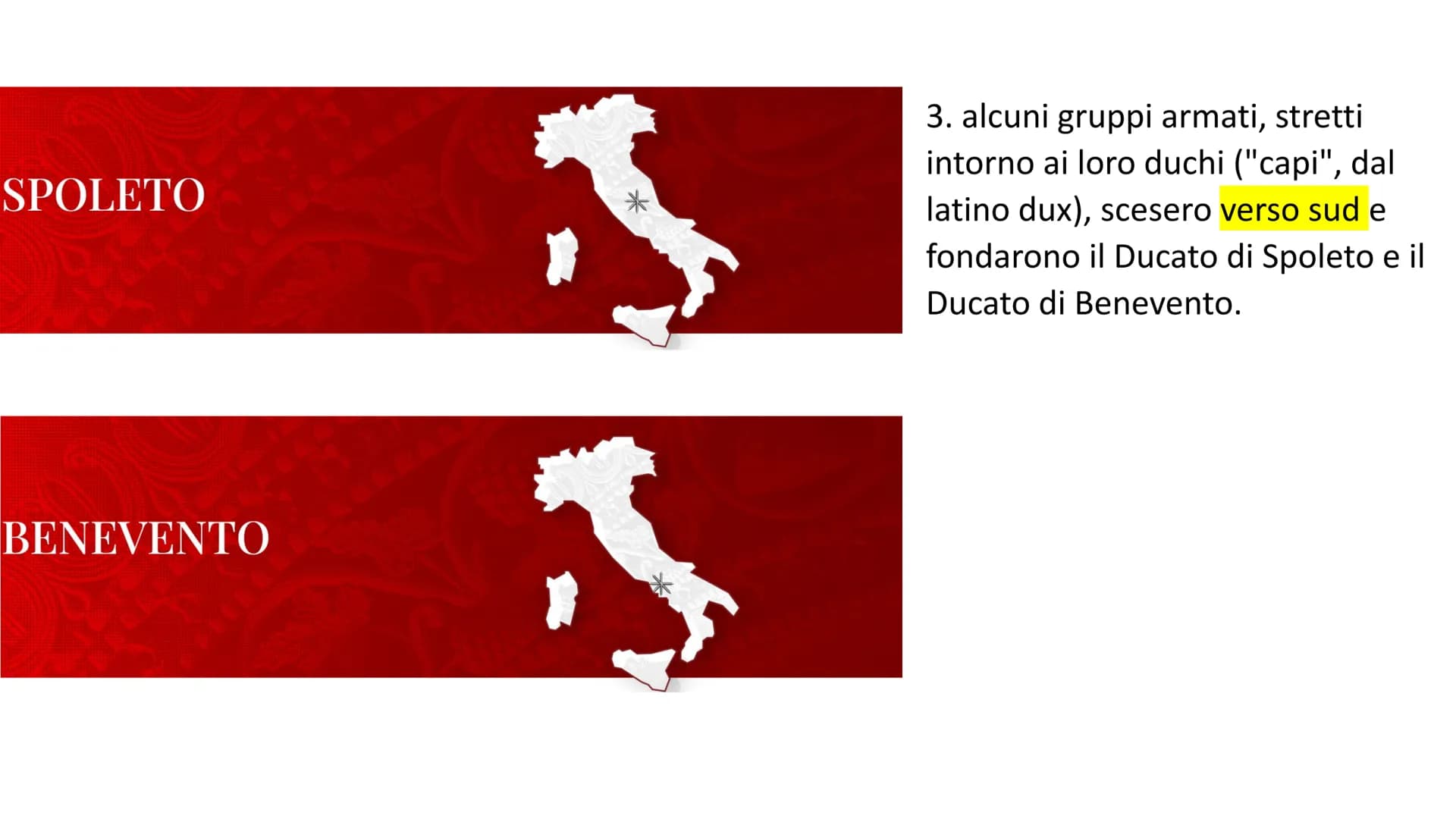 LONGOBARDI Il VI secolo in Italia
L'Italia fra Longobardi
e Bizantini
Domini bizantini
Domini longobardi
REGNO DEI FRANCHI
NEUSTRIA
Torino
P