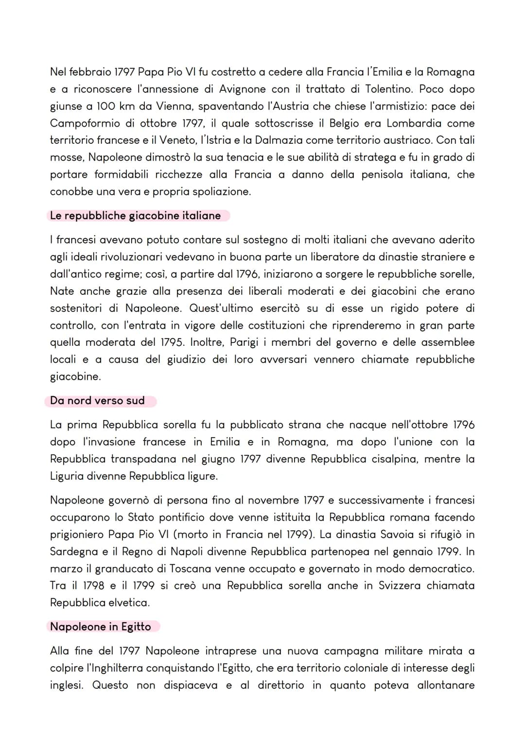 L'EPOCA DI NAPOLEONE BONAPARTE
Napoleone e la conquista
dell'Italia
Il direttorio e l'esercito: tra
guerra e colpo di Stato
dal 1695 il dire