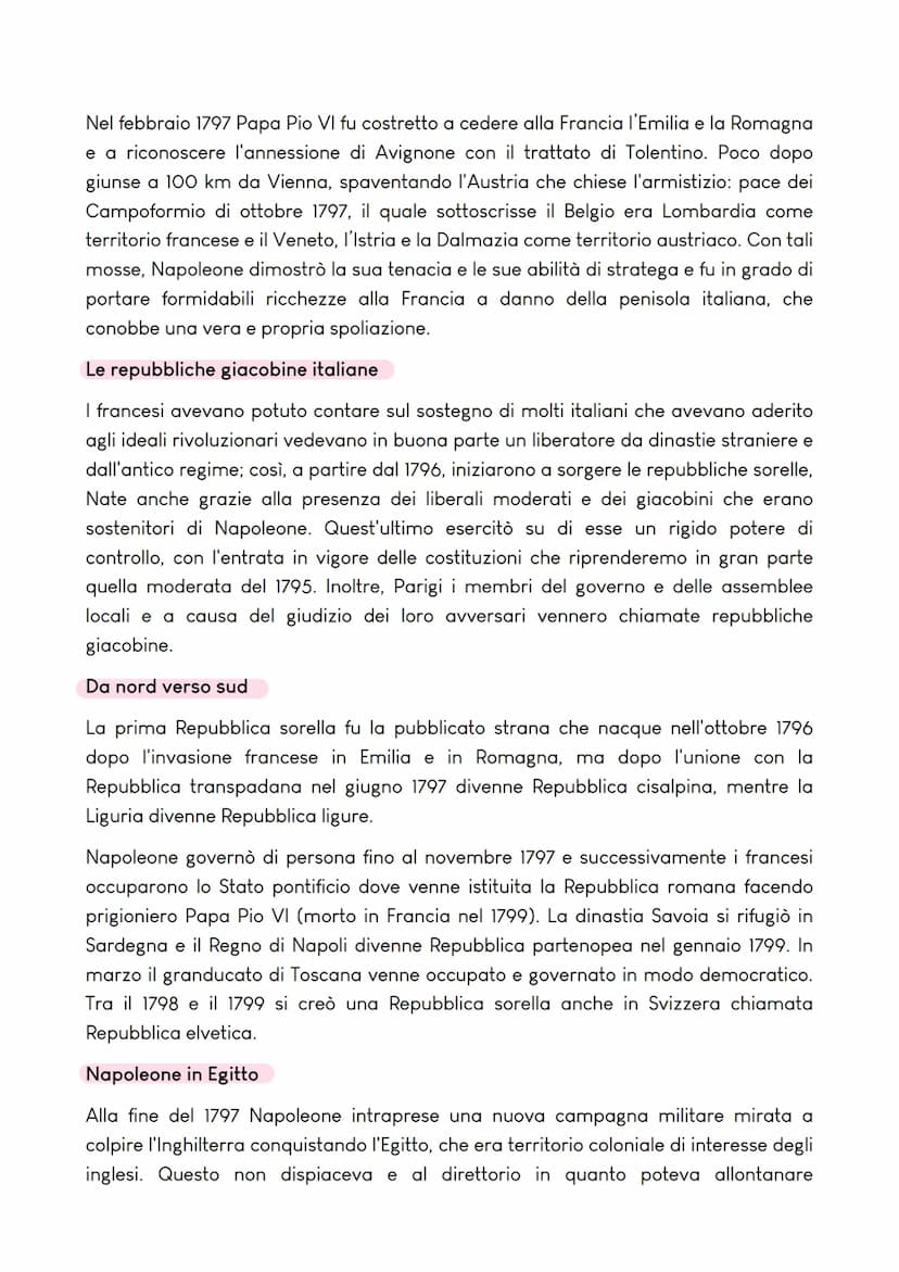 L'EPOCA DI NAPOLEONE BONAPARTE
Napoleone e la conquista
dell'Italia
Il direttorio e l'esercito: tra
guerra e colpo di Stato
dal 1695 il dire