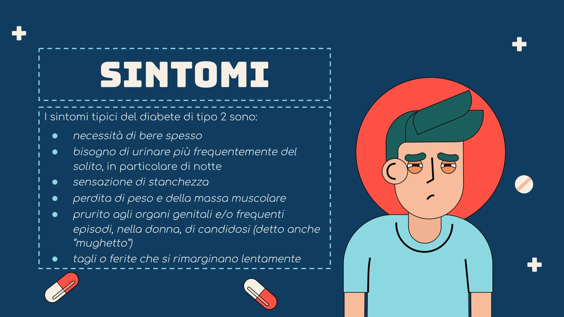 TIL
IL DIABETE
00
00
00 104
+
CHE COS'È
E una malattia cronica caratterizzata dalla
presenza di elevati livelli di glucosio nel sangue
(iper