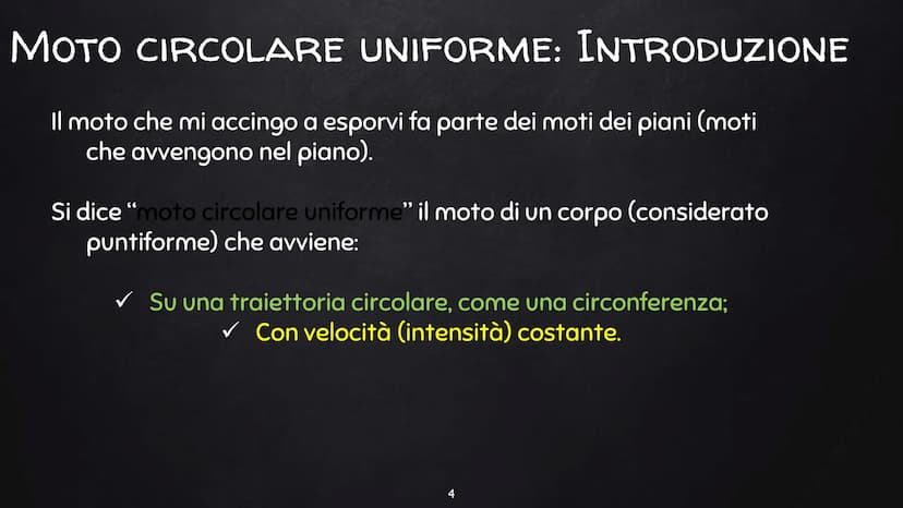 MOTO CIRCOLARE
UNIFORME 1.
2.
Introduzione e Spiegazione
Esercizi
2 1.
INTRODUZIONE E SPIEGAZIONE
Moto Circolare Uniforme
3 MOTO CIRCOLARE U