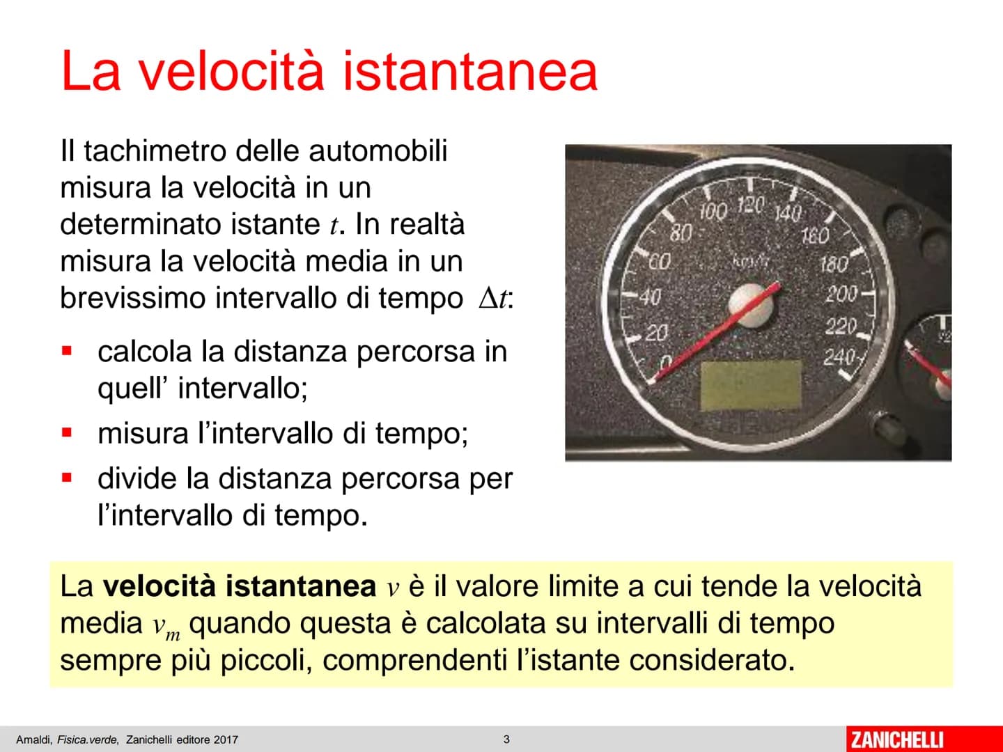 Capitolo 7
L'accelerazione
Amaldi, Fisica.verde, Zanichelli editore 2017
1
ZANICHELLI Il moto rettilineo vario
Amaldi, Fisica. verde, Zanich
