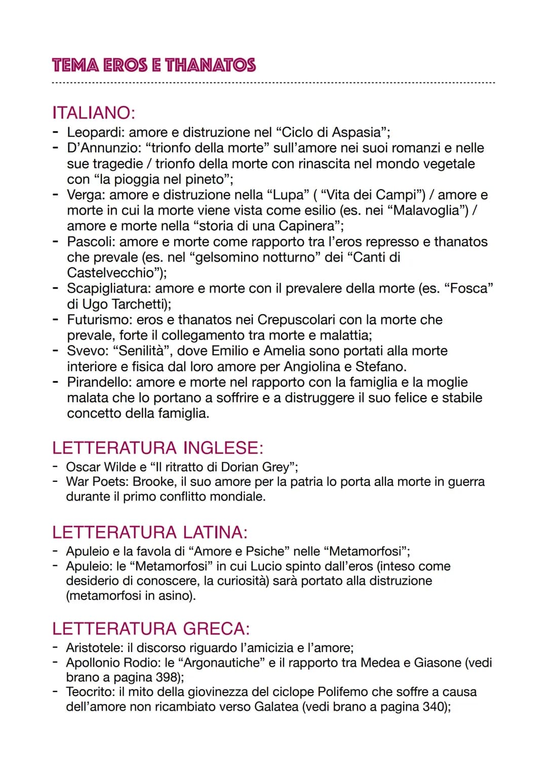 TEMA DELLA DONNA
-
I
-
ITALIANO:
Leopardi: citazione di Saffo, "Ciclo di Aspasia", tema della luna, tema della
natura matrigna personificata