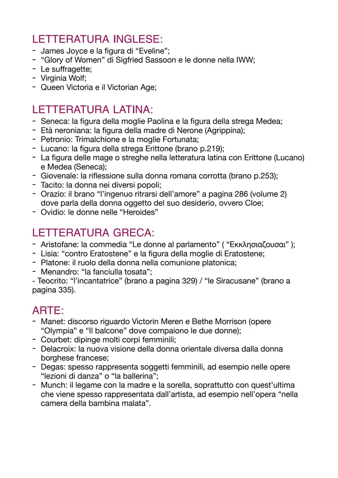 TEMA DELLA DONNA
-
I
-
ITALIANO:
Leopardi: citazione di Saffo, "Ciclo di Aspasia", tema della luna, tema della
natura matrigna personificata
