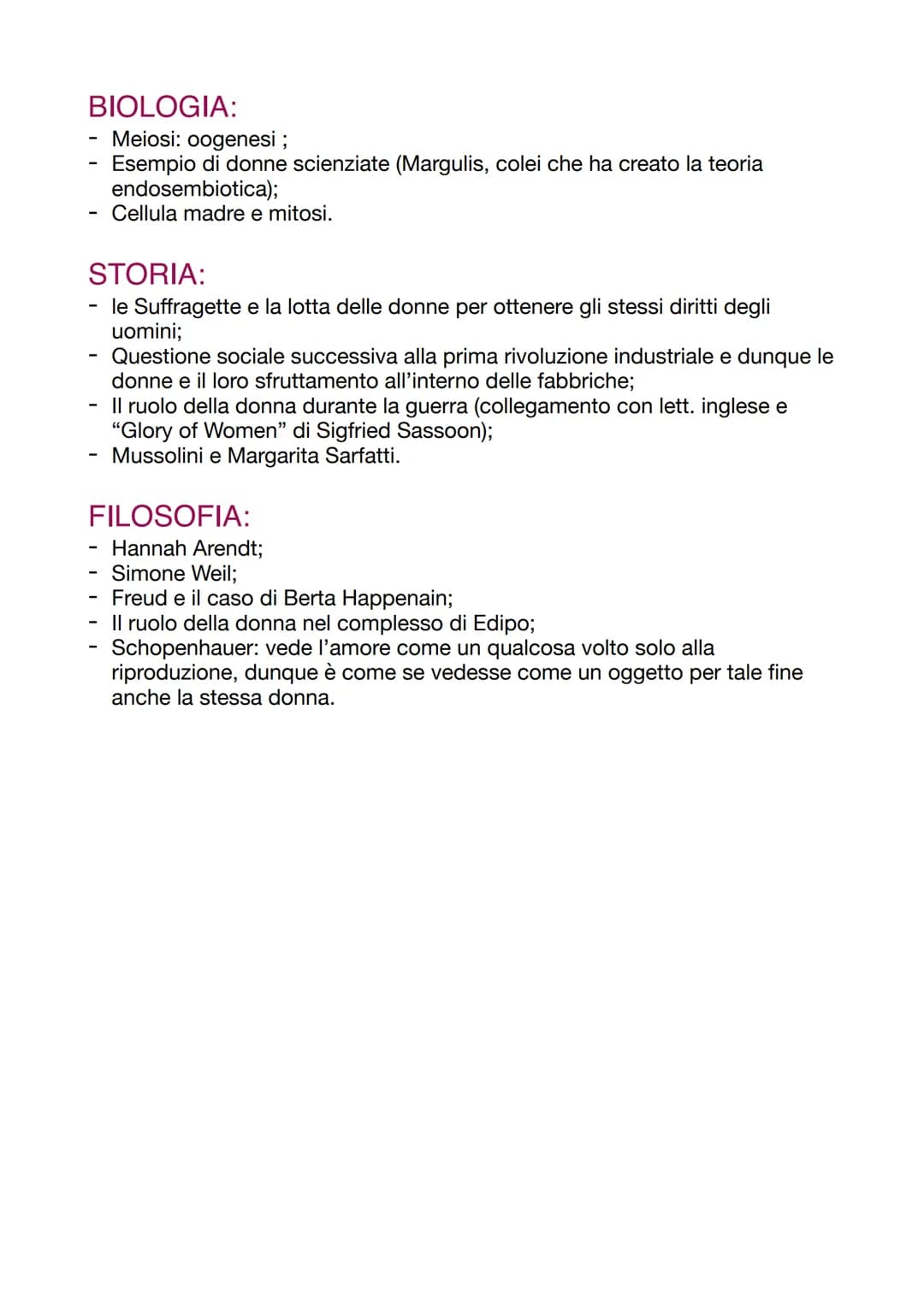 TEMA DELLA DONNA
-
I
-
ITALIANO:
Leopardi: citazione di Saffo, "Ciclo di Aspasia", tema della luna, tema della
natura matrigna personificata