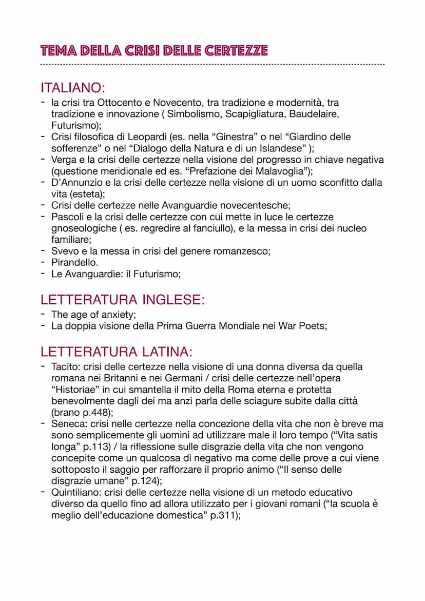 TEMA DELLA DONNA
-
I
-
ITALIANO:
Leopardi: citazione di Saffo, "Ciclo di Aspasia", tema della luna, tema della
natura matrigna personificata