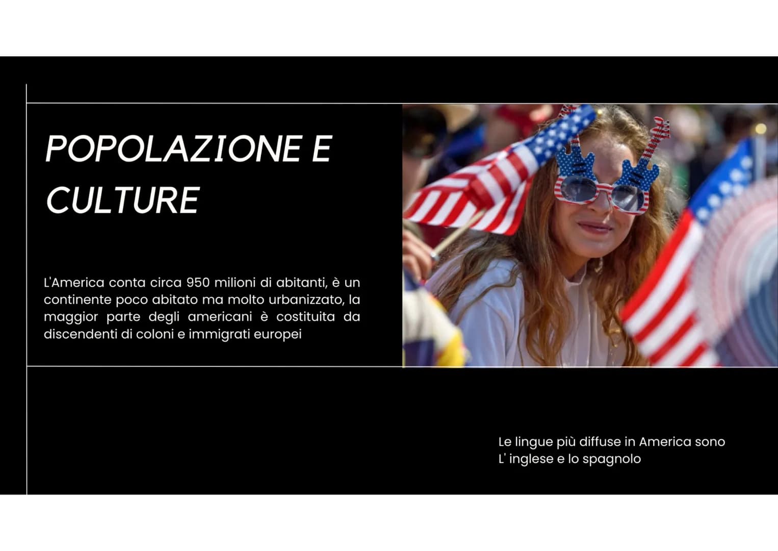 L'AMERICA L'AMERICA

I continente americano è costituito da
due grandi masse subcontinentali e da
un insieme di isole.
Il continente si divi