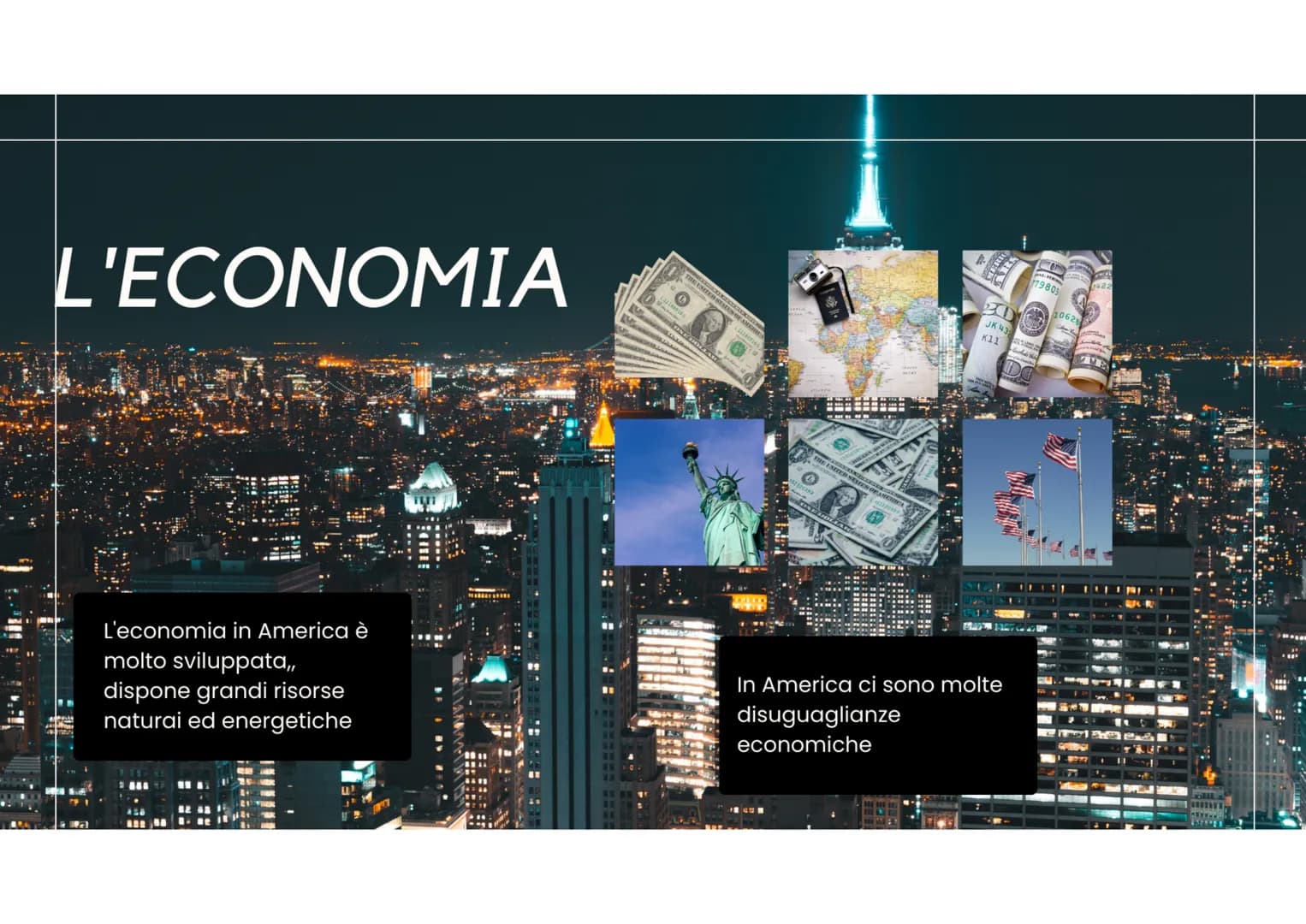 L'AMERICA L'AMERICA

I continente americano è costituito da
due grandi masse subcontinentali e da
un insieme di isole.
Il continente si divi