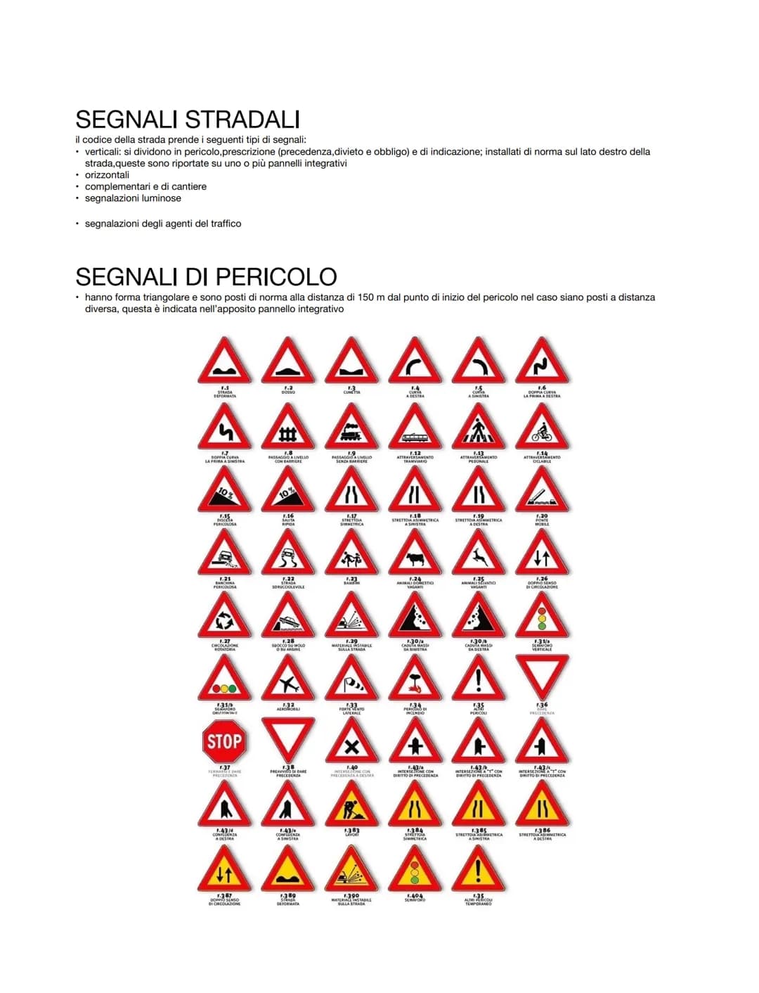LA STRADA (area a uso pubblico aperta alla circolazione dei pedoni,dei veicoli e degli animali)
Marciapiede
Pista
Ciclabile
Spartitraffico
c