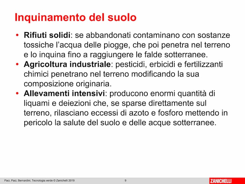 ZANICHELLI Paci, Paci, Bernardini
Tecnologia.verde 4.0
2
ZANICHELLI Inquinamento
e sostenibilità
MAPPA
risorse
esterne all'atmosfera
interne