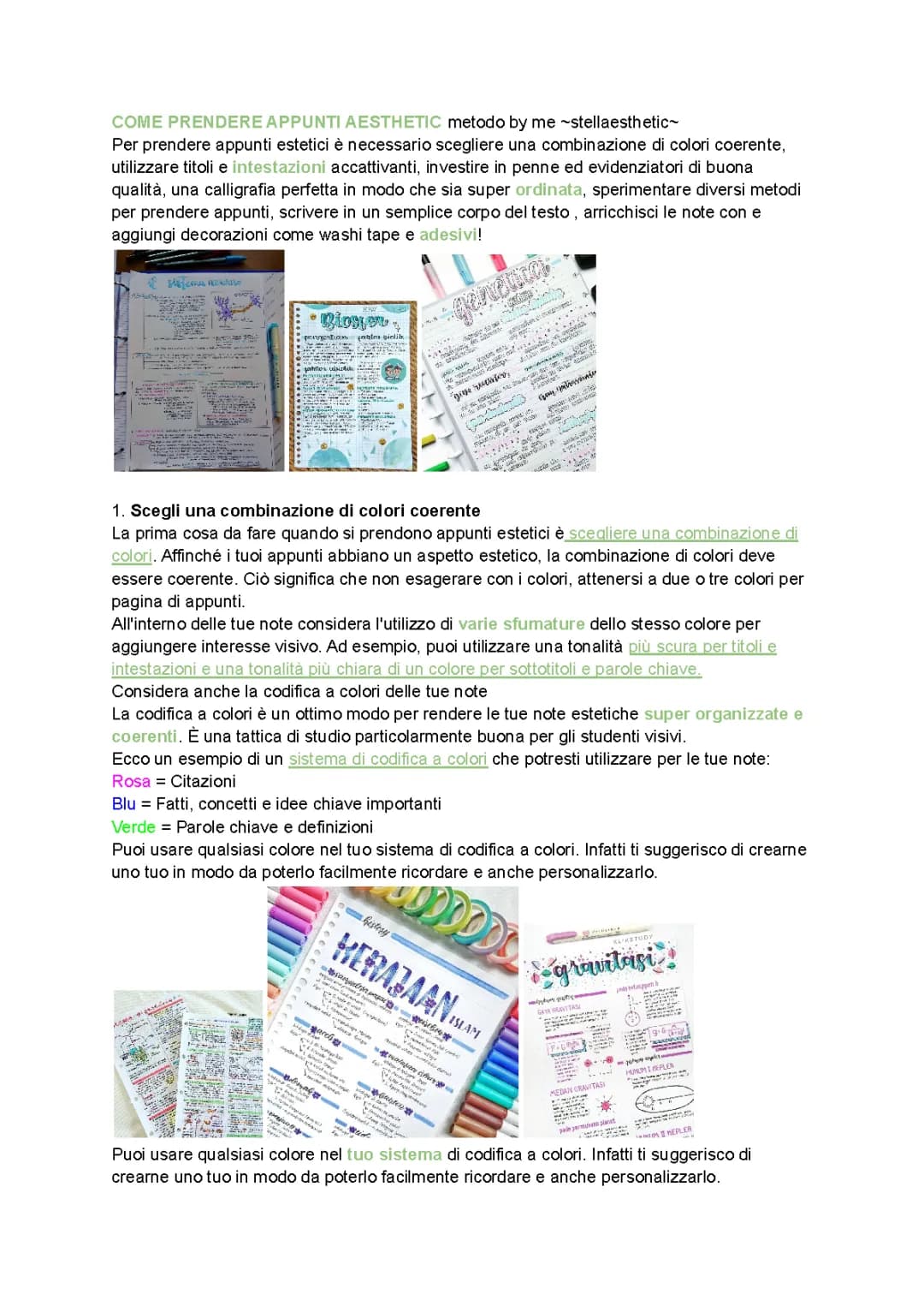 Appunti Aesthetic e Strumenti per Disegnare e Scrivere con la Penna: Scopri Colori e Titoli Cool!