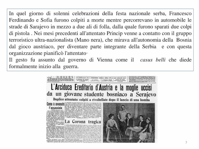 La prima
Guerra Mondiale
Das europäische Gleichgewicht 1914
1 POLITICHE
MILITARI
CAUSE
REMOTE
CAUSA
PROSSIMA
CULTURALE
ECONOMICHE
ASSASSINIO