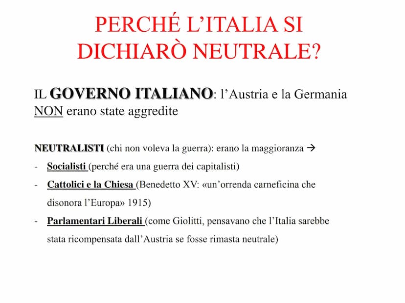 La prima
Guerra Mondiale
Das europäische Gleichgewicht 1914
1 POLITICHE
MILITARI
CAUSE
REMOTE
CAUSA
PROSSIMA
CULTURALE
ECONOMICHE
ASSASSINIO