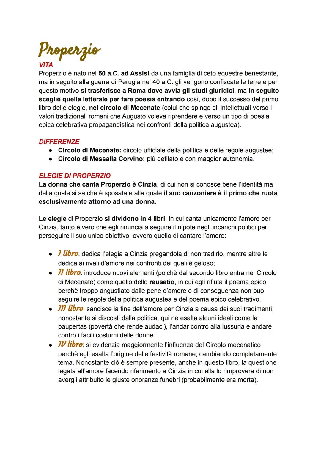 # Properzio

VITA

Properzio è nato nel 50 a.C. ad Assisi da una famiglia di ceto equestre benestante,
ma in seguito alla guerra di Perugia 