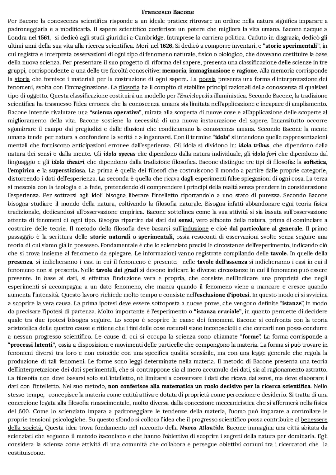 Scopri la Conoscenza Scientifica di Francesco Bacone e le Sue Idee!