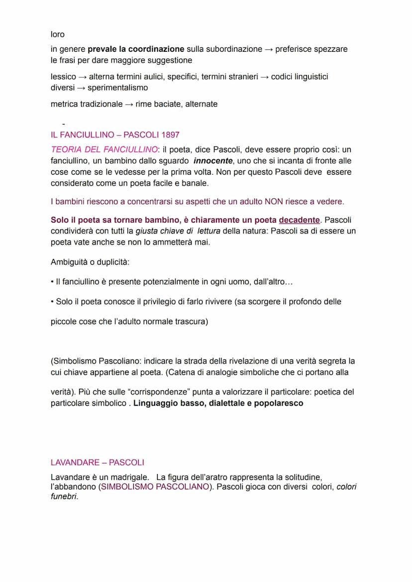Giovanni Pascoli
Giovanni Pascoli è nato a San Magno di Romagna. Il padre viene assassinato.
Questo evento segna Pascoli per tutta la vita: 