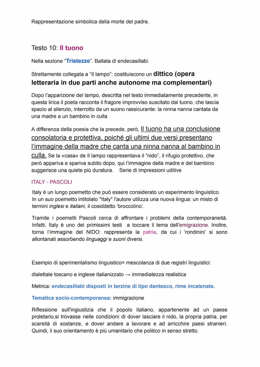 Giovanni Pascoli
Giovanni Pascoli è nato a San Magno di Romagna. Il padre viene assassinato.
Questo evento segna Pascoli per tutta la vita: 