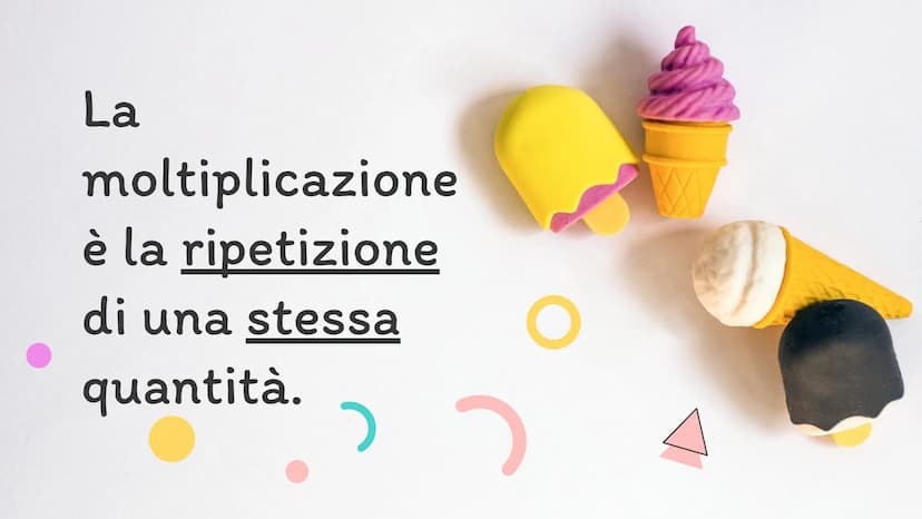 Ox
Matematica
Le moltiplicazioni: le tabelline
* La
moltiplicazione
è la ripetizione
di una stessa
quantità.
2 O
Cosa intendiamo per
'ripeti