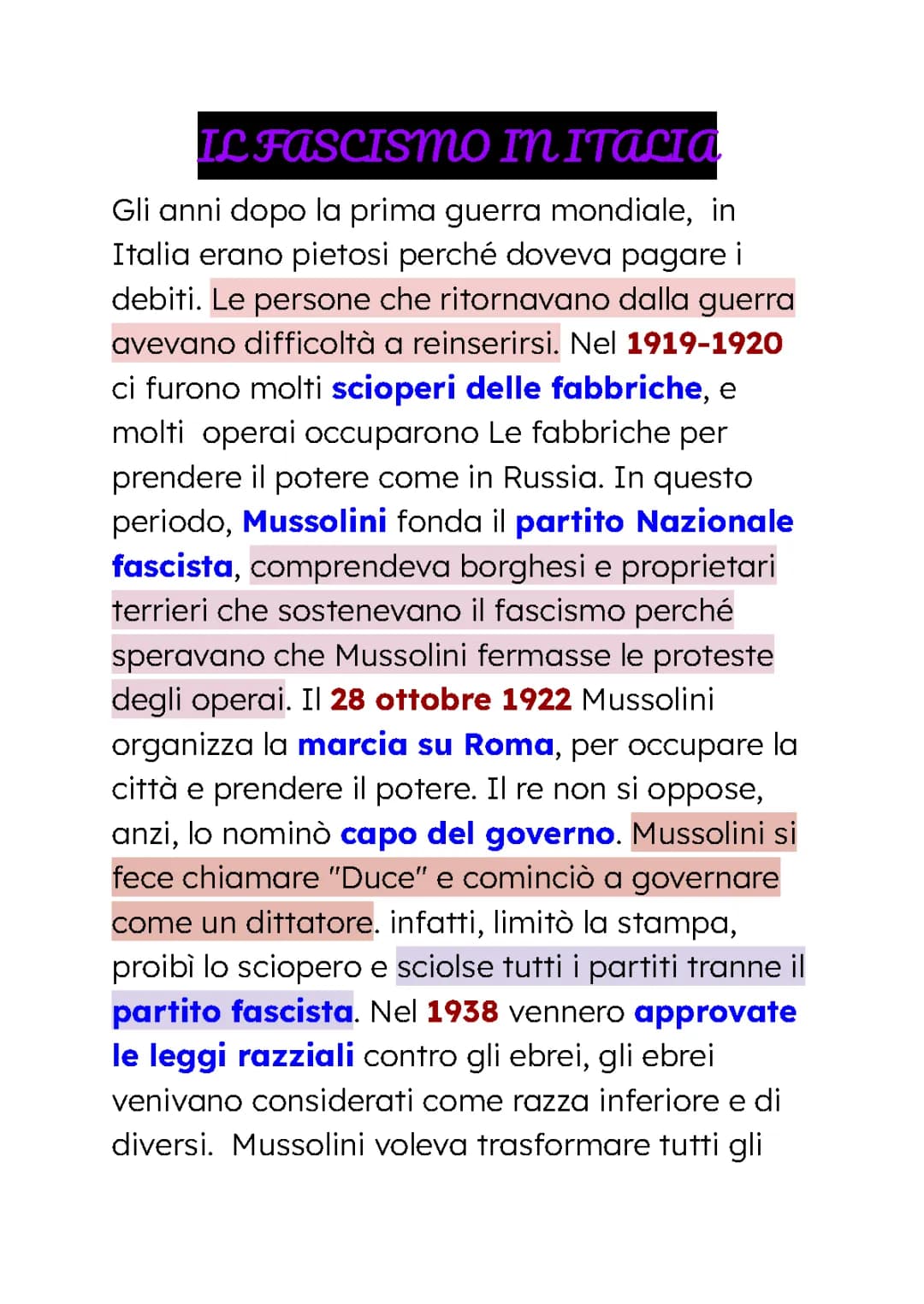 Il fascismo in Italia 