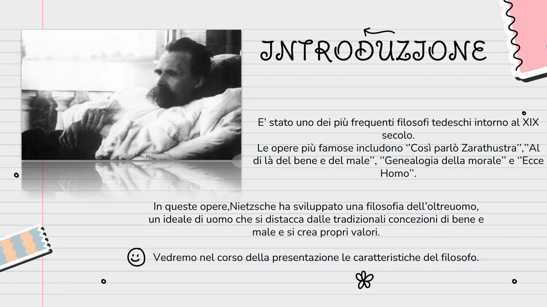 ❀
FRIEDRICH
NIETZSCHE
Vincenza Campione
Turrisi colonna-Scienze Umane 5C
Filosofia
A.S 2022/2023 INTRODUZIONE
E' stato uno dei più frequenti