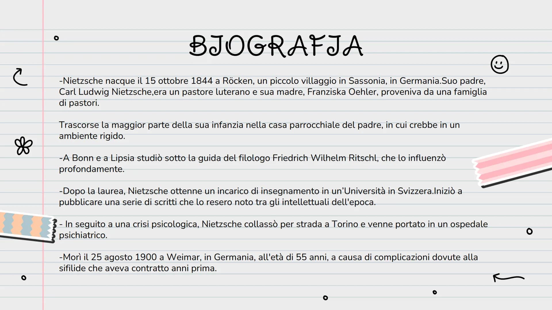 ❀
FRIEDRICH
NIETZSCHE
Vincenza Campione
Turrisi colonna-Scienze Umane 5C
Filosofia
A.S 2022/2023 INTRODUZIONE
E' stato uno dei più frequenti