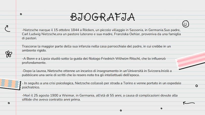 ❀
FRIEDRICH
NIETZSCHE
Vincenza Campione
Turrisi colonna-Scienze Umane 5C
Filosofia
A.S 2022/2023 INTRODUZIONE
E' stato uno dei più frequenti