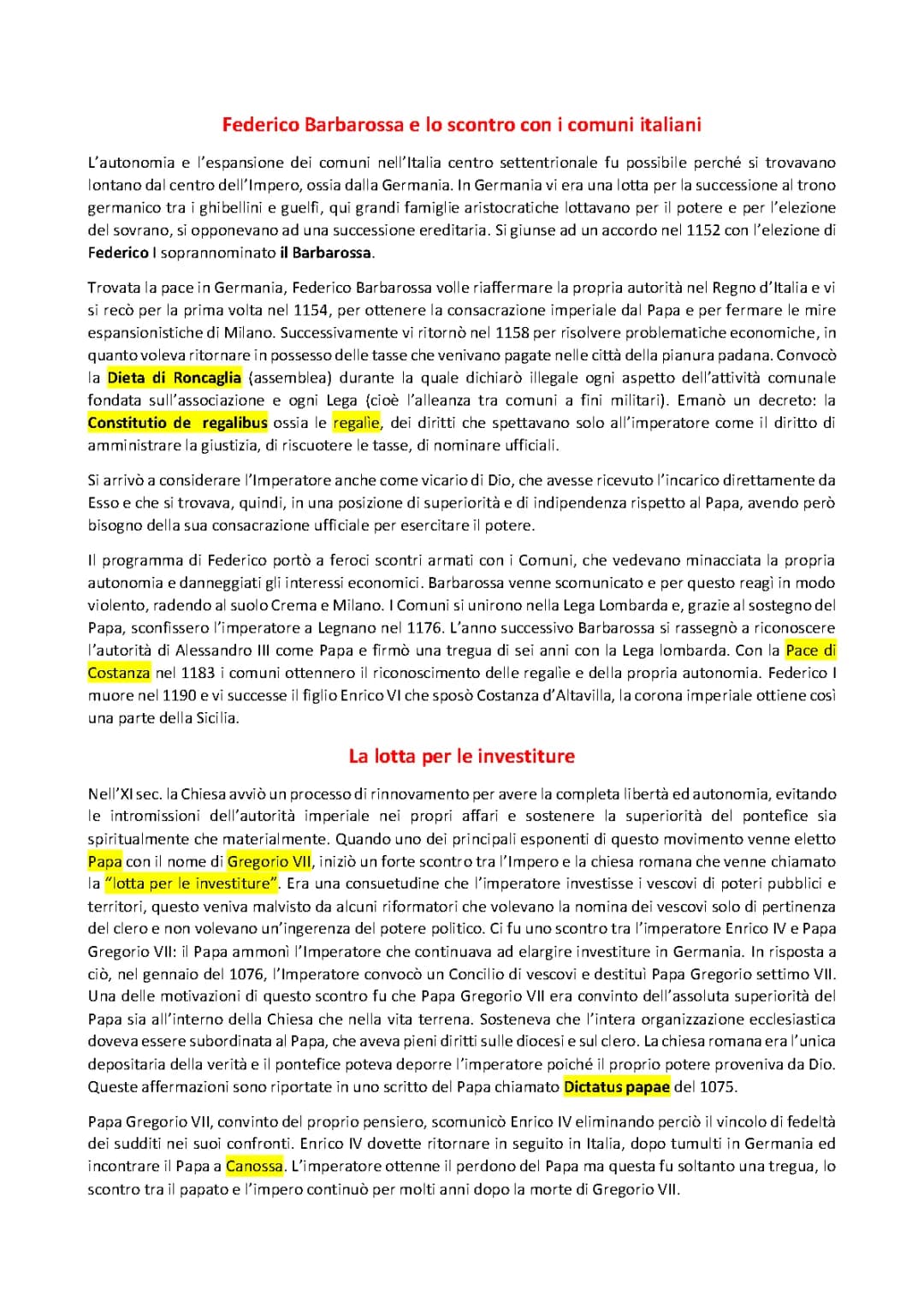 Federico Barbarossa e i comuni