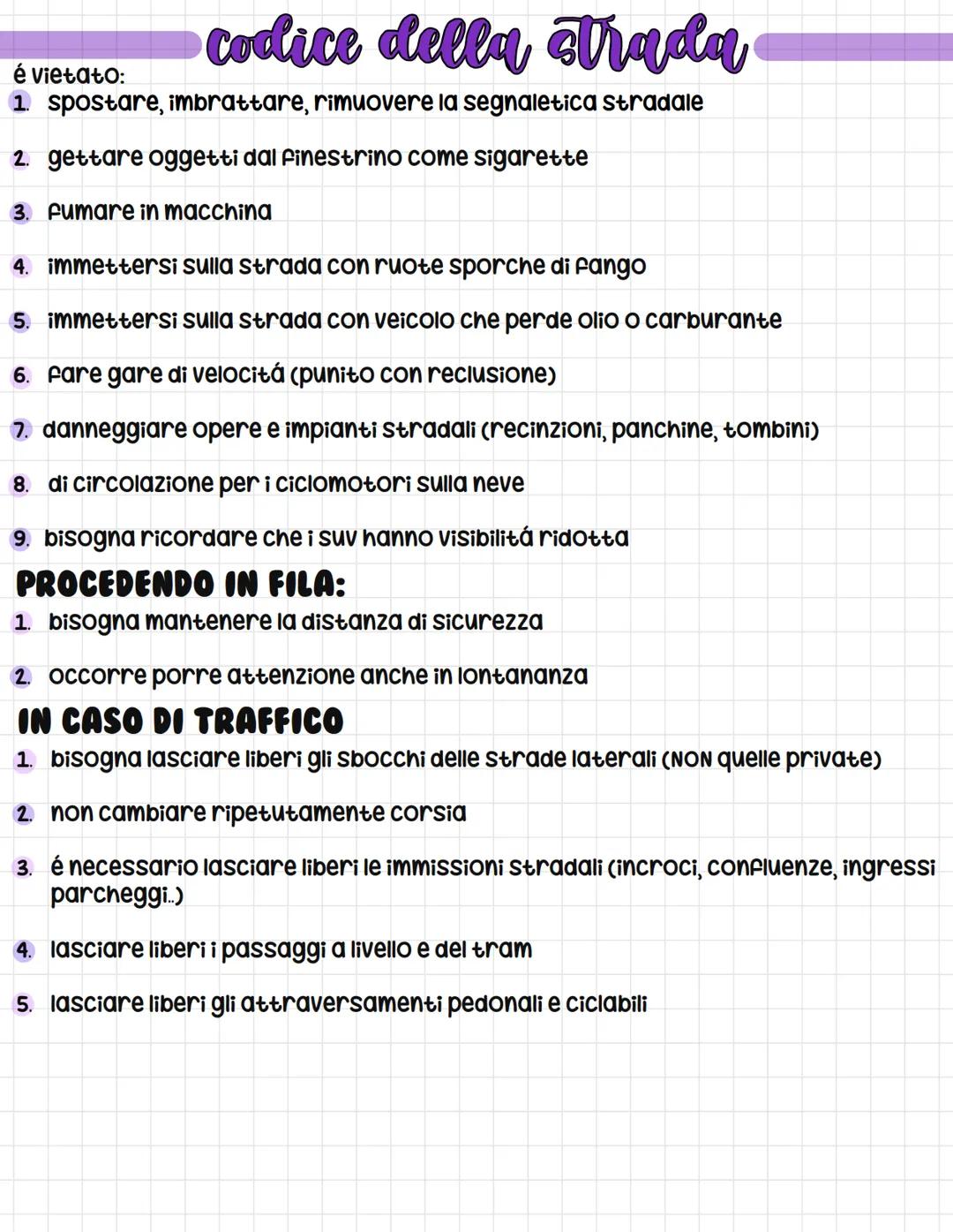 codice della strada
é vietato:
1. spostare, imbrattare, rimuovere la segnaletica stradale
2. gettare oggetti dal finestrino come sigarette
3