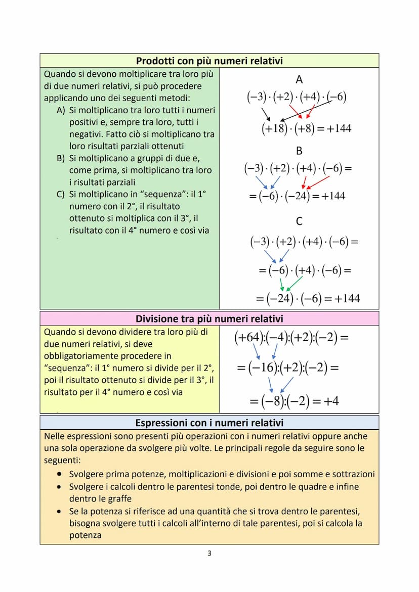 Numeri relativi
Un numero si dice "relativo" se è preceduto da un segno
Un numero relativo è positivo se è preceduto dal segno +
Un numero r