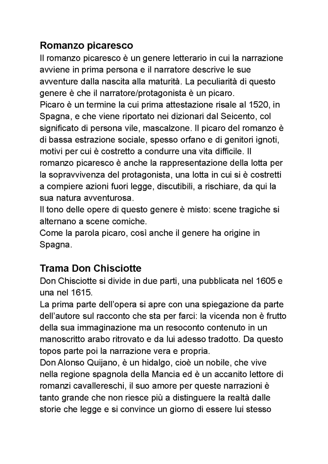 Romanzo picaresco e don Chisciotte 