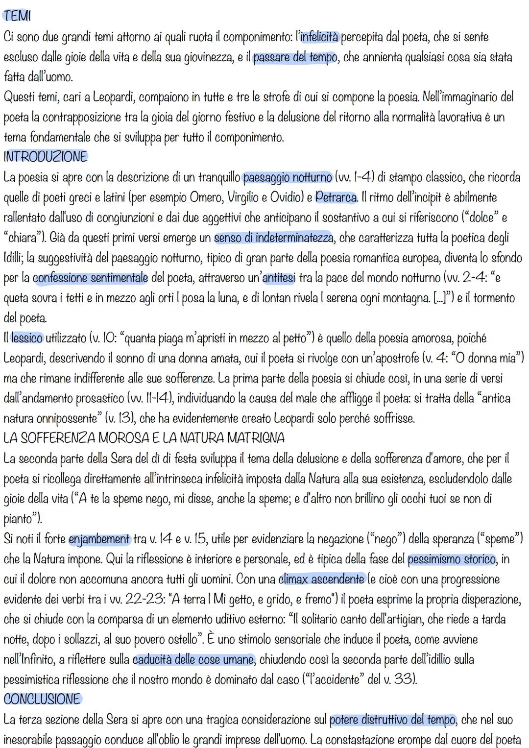 L'INFINITO
Sempre caro(1) mi fu quest'ermo colle(2),
E questa siepe, che da tante parte
Dell'ultimo orizzonte il guardo esclude(3).
Ma seden