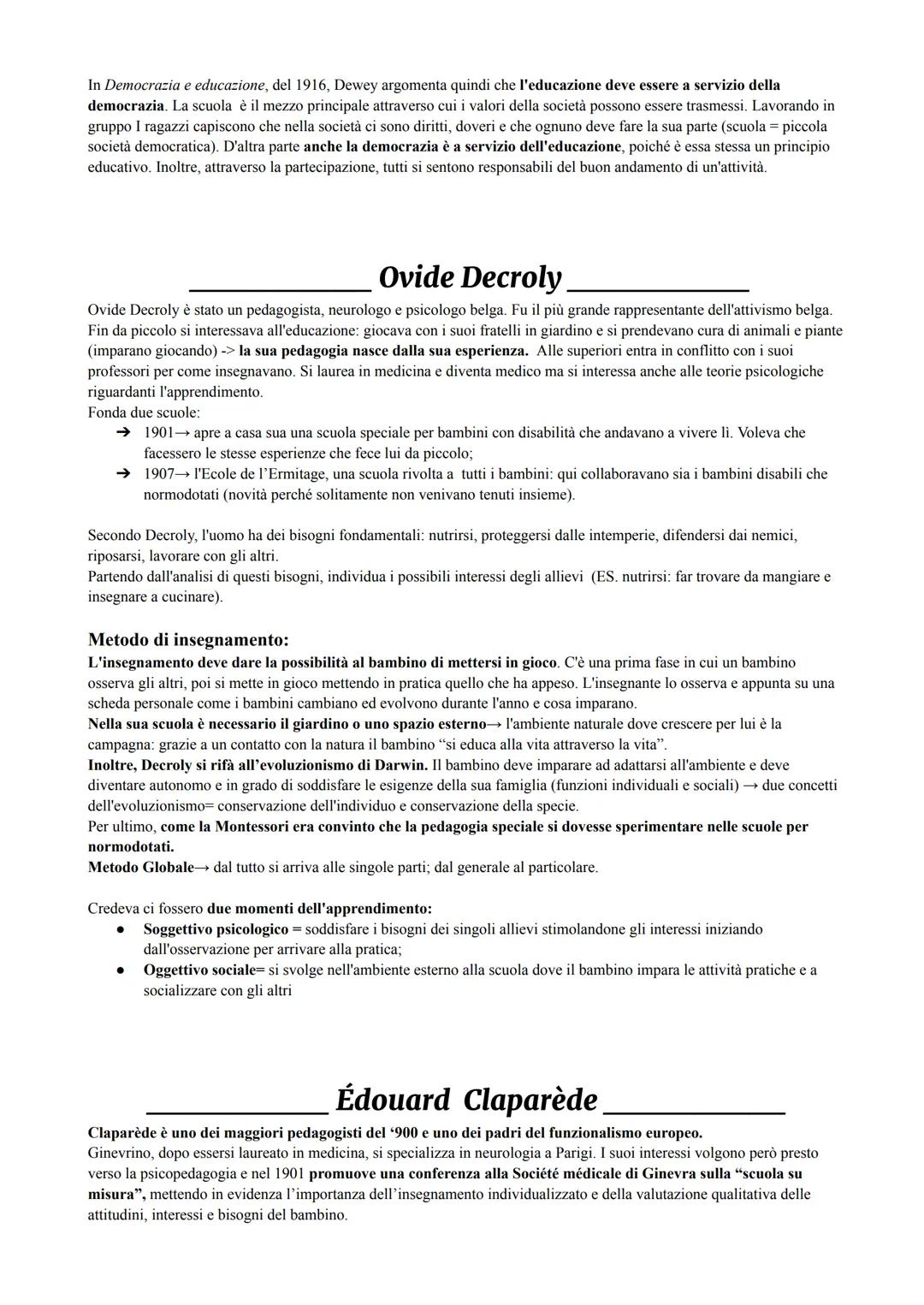 ATTIVISMO PEDAGOGICO E "SCUOLE NUOVE"
Le nuove scuole sorgono in Europa e America nell'800 (dopo il positivismo) per dare ai ragazzi maggior