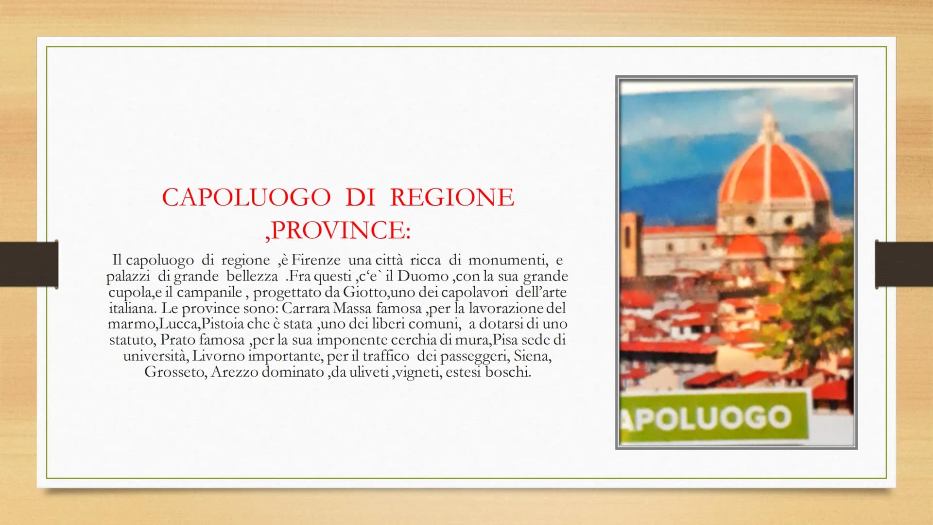 LA TOSCANA
Autore: Cimmino Alessio. I CONFINI:
La Toscana, è una regione dell'Italia centrale,
confina: a nord-ovest, con la Liguria, a nord